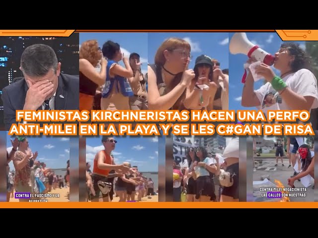 FEMINISTAS KIRCHNERISTAS EN MARCHA ANTI-MILEI PERO LES SALE MUY MAL Y SE LES C*GAN DE LA RISA
