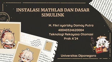 Mengenal Software Pemodelan MATHLAB dan Dasar Blok Diagram dalam Simulink | PDSK 004 TRO24