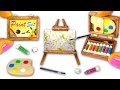 Miniature DIY Paint Set (paintings, easel, palette, acrylic colors) - Art Supplies - YolandaMeow♡