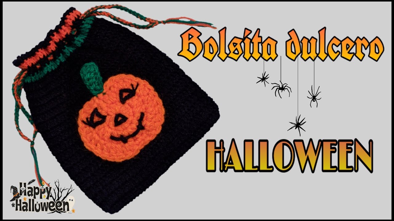 Bolsa a crochet para halloween