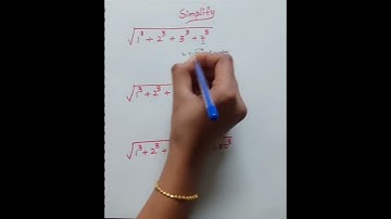 Do you know the SQUARE ROOT with Sum of CUBE numbers is so Simple !! #Simplyeasy77