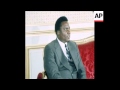SYND 14 4 77 PRESIDENT D ESTAING MEETS RWANDA PRESIDENT HABYARIMANA SYND 14 4 77 PRESIDENT D ESTAING MEETS RWANDA PRESIDENT HABYARIMANA