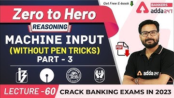 Machine Input Output Reasoning Tricks (P-3) | Adda247 Banking Classes | Lec #60