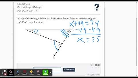 DeltaMath: Exterior Angles (Triangle)