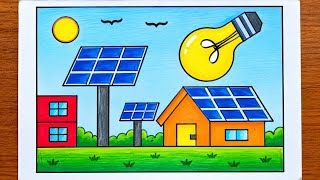Save Energy At School At Home Poster Drawing / Energy Conservation Drawing / Save Energy Poster
