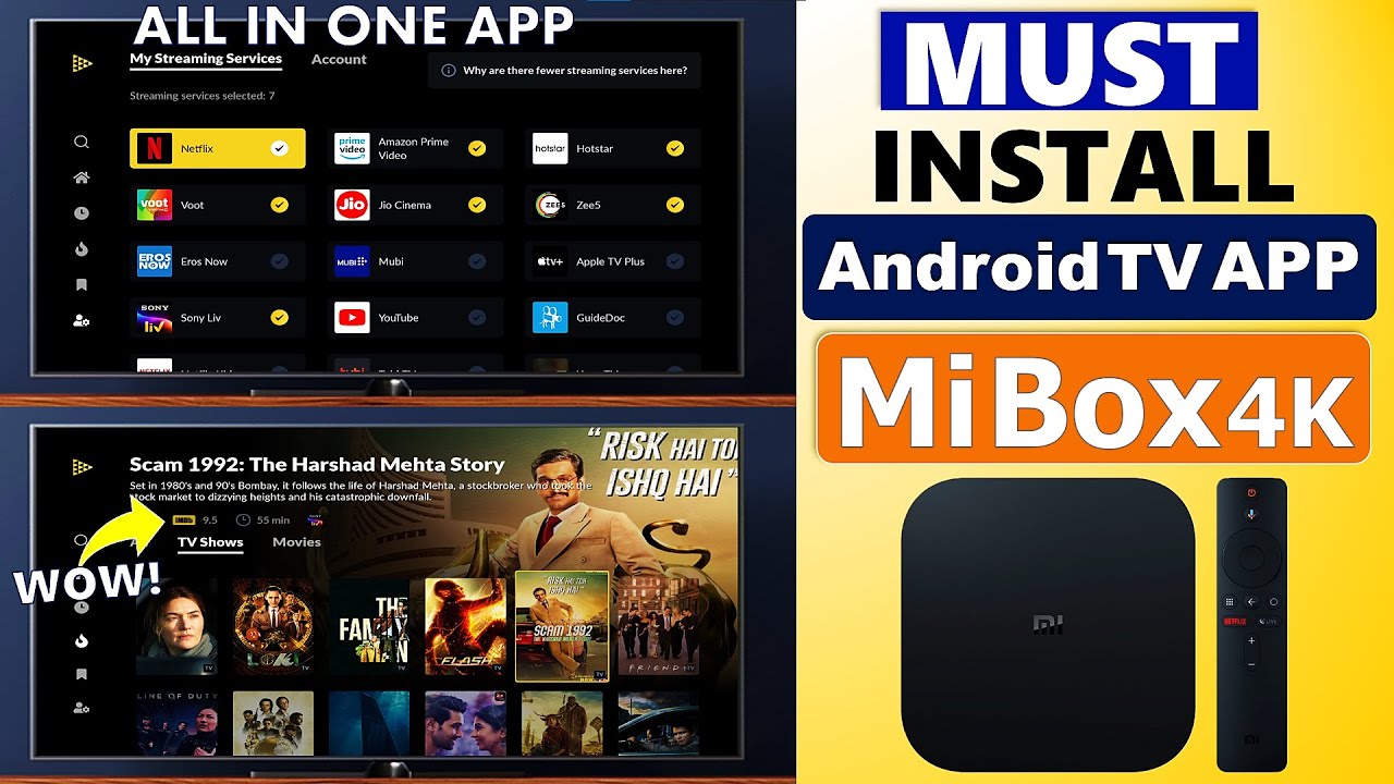 Must Install Mi Box App All in One App Justwatch App Android TV Box 2021 Best Android TV App
