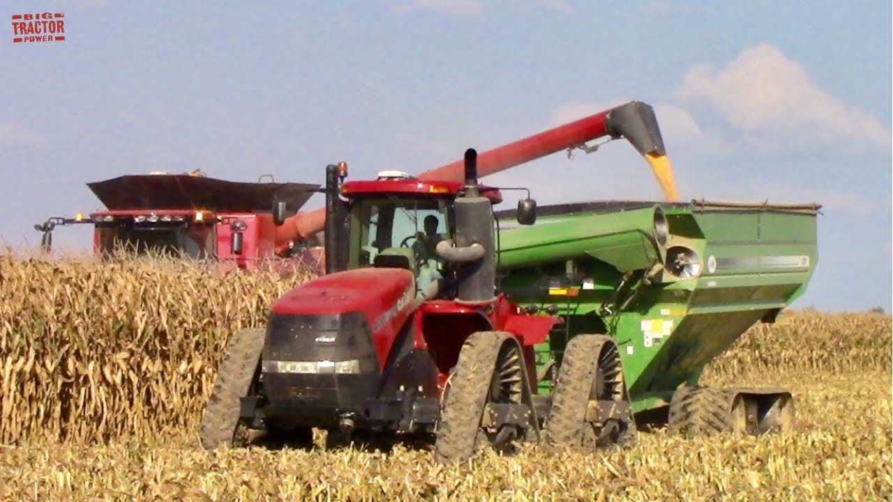 case-ih-470-rowtrac-tractor-on-corn-harvest-grain-cart-duty-youtube