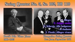 Bartók: String Quartet No. 5, HungarianSQ (1961) バルトーク 弦楽