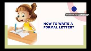 English Formal Letter Writing