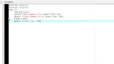 โปรแกรมภาษาซี การบวกเลข