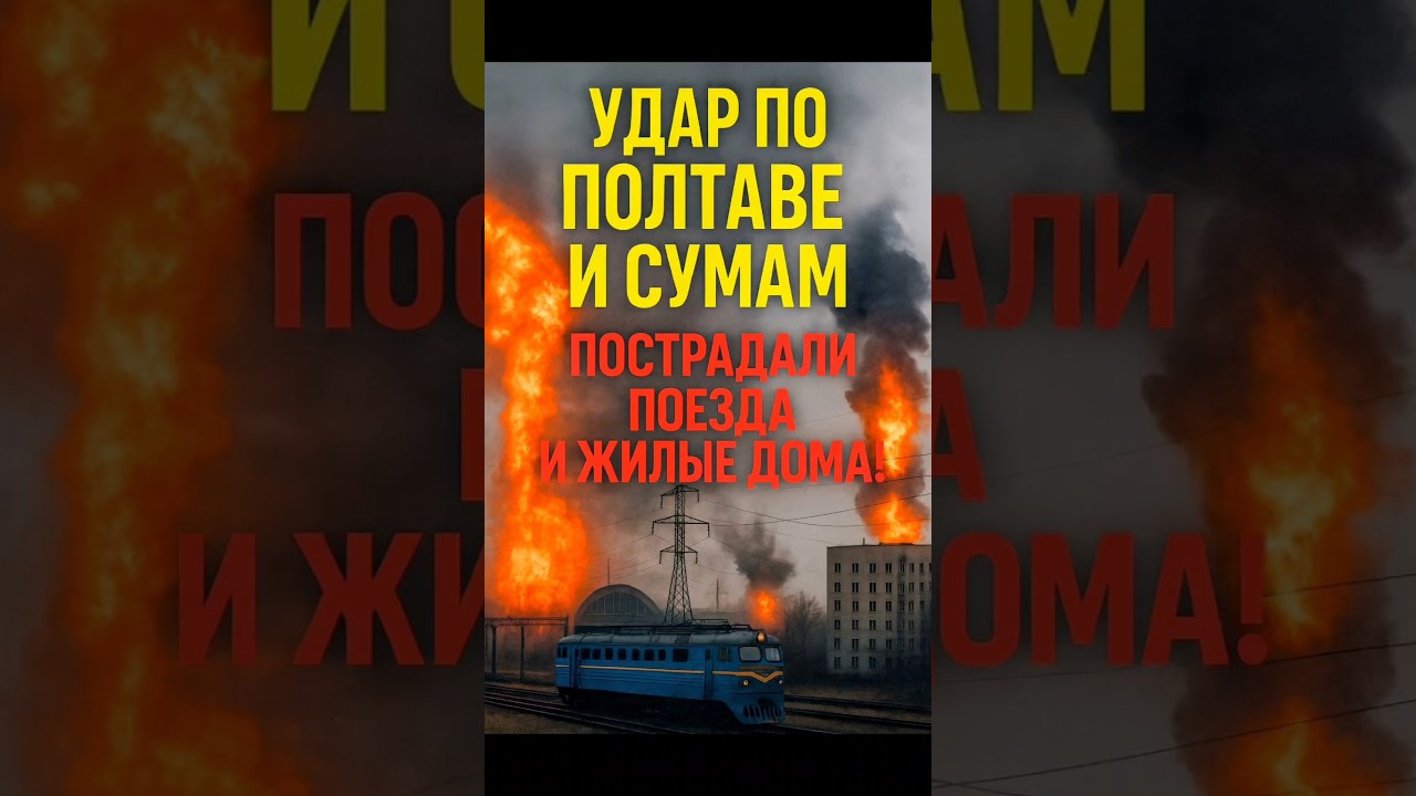 «⚡ Удар по Полтаве и Сумам: пострадали поезда и жилые дома!»