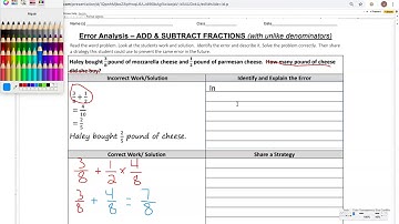 Error Analysis of addition and subtraction problems #1