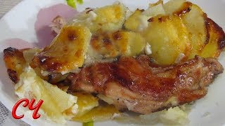 Курица с Картофелем,Запеченные под Майонезом .Вкусно и Сытно! Курица с Картофелем,Запеченные под Майонезом .Вкусно и Сытно!