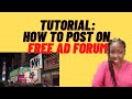 Tutorial  how to post free ads on ad forum  free classified ads