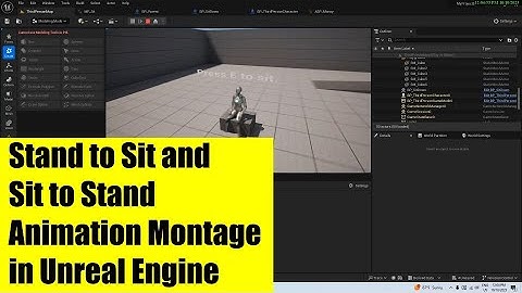 Stand to Sit and Sit to Stand Player Character Animation Montage in Unreal Engine 5.3