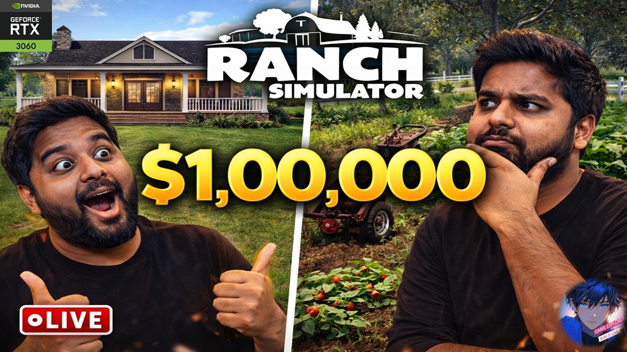 $1,00,000 Goal in Ranch Simulator 💰🔥 | Can I Build My Dream Farm? | LIVE