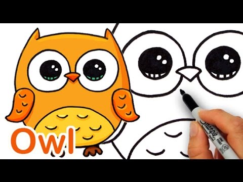 How to Draw a Cute Cartoon Owl Easy step by step - YouTube