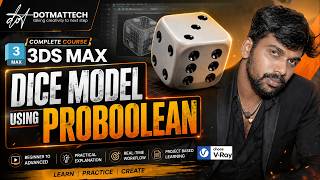 3ds Max Dice Modeling Tutorial Using ProBoolean #dotmattech