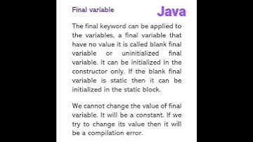 Java Final Variable @javasip-official