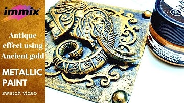 immix Ancient gold metallic paint swatch video on Black BG | immix metallic paint