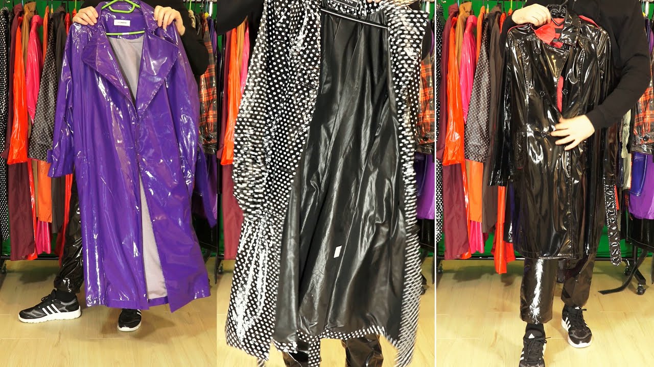 Showing all my wife’s shiny clothes - Shiny raincoats part 2