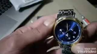 Jam tangan import pria LIGE model 9810 blue silver gold