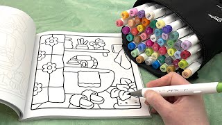 ASMR Color With Me | Relaxing Bath Scene (whispered, marker sounds)