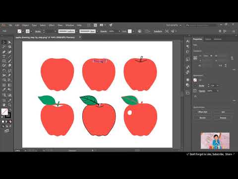 How To Make Apple Drawing Using Adobe Illustrator - YouTube