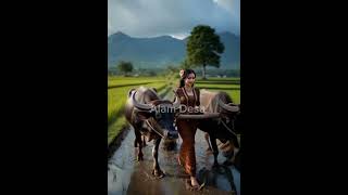 Download Lagu Cantiknya Perempuan Pembajak Sawah Menjelang Senja  #alampedesaan #suasanapedesaan #kehidupandesa MP3