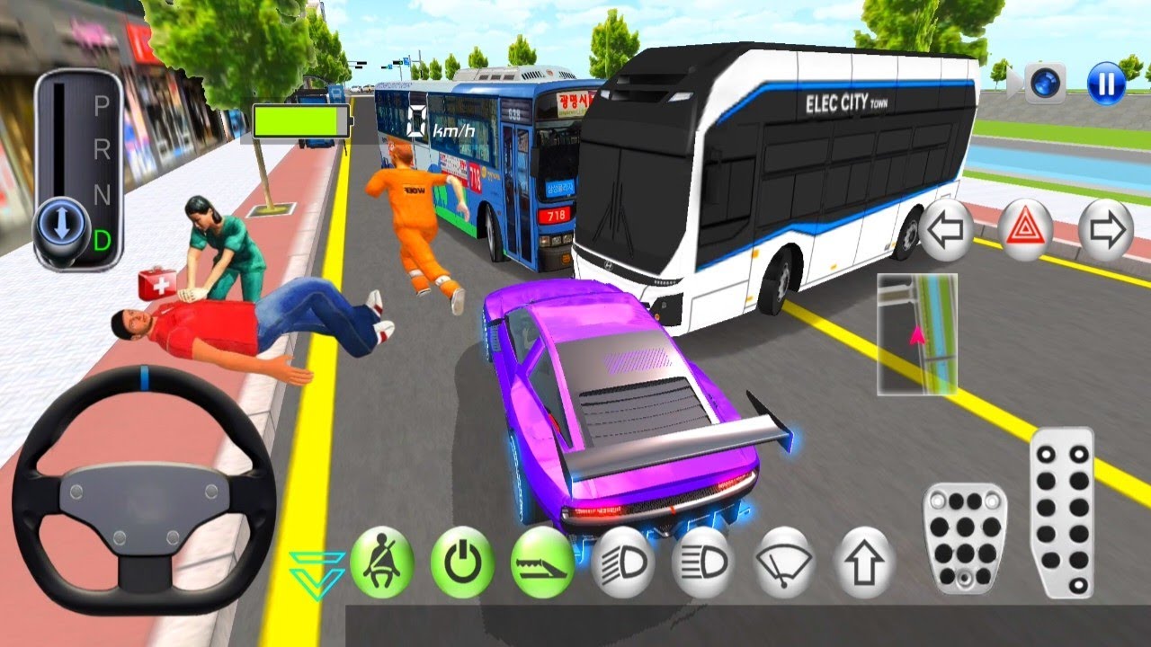 3D Car Driving Class Simulator - New update video - car vs Bus Accident ...