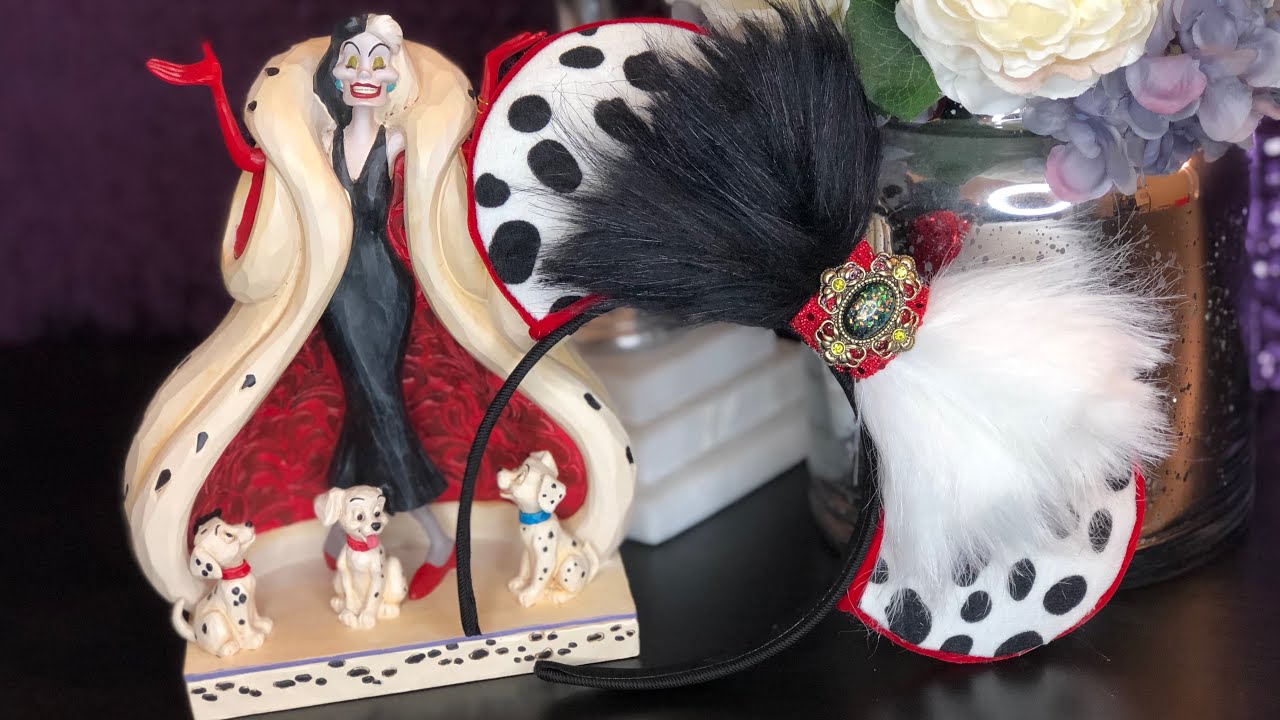DIY: Cruella DeVil No Sew Minnie Ears - YouTube