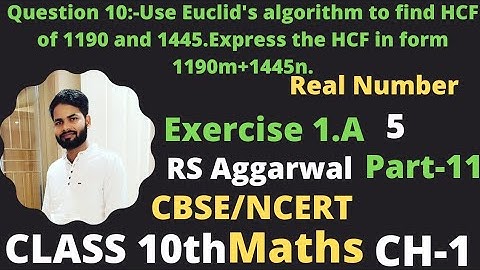 Exercise 1.A Question (10) Solution ! Class 10th Real Number ! RS Aggarwal !