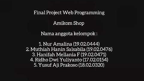 Final Project Web Programming II (Amikom Shop)