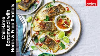 How to Make Crispy-skin Barramundi with a Chilli-lime Dressing | Cook with Curtis Stone | Coles