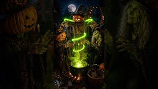 They conjured up a scarecrow 🎃🧙‍♀️🎃#pumpkins #witches #spells #magical #scarecrow #cauldron