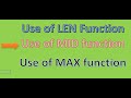 Use of MID,MAX And LEN function