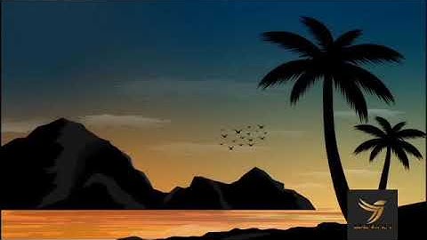 Palm Tree Silhouette Landscape/illustration--Adobe illustrator Tutorial. Next part