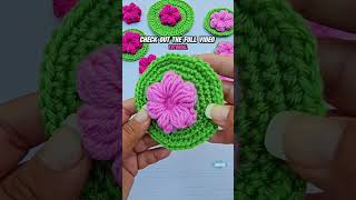 Puff Flowers Round Motifs For Beginners #crochet