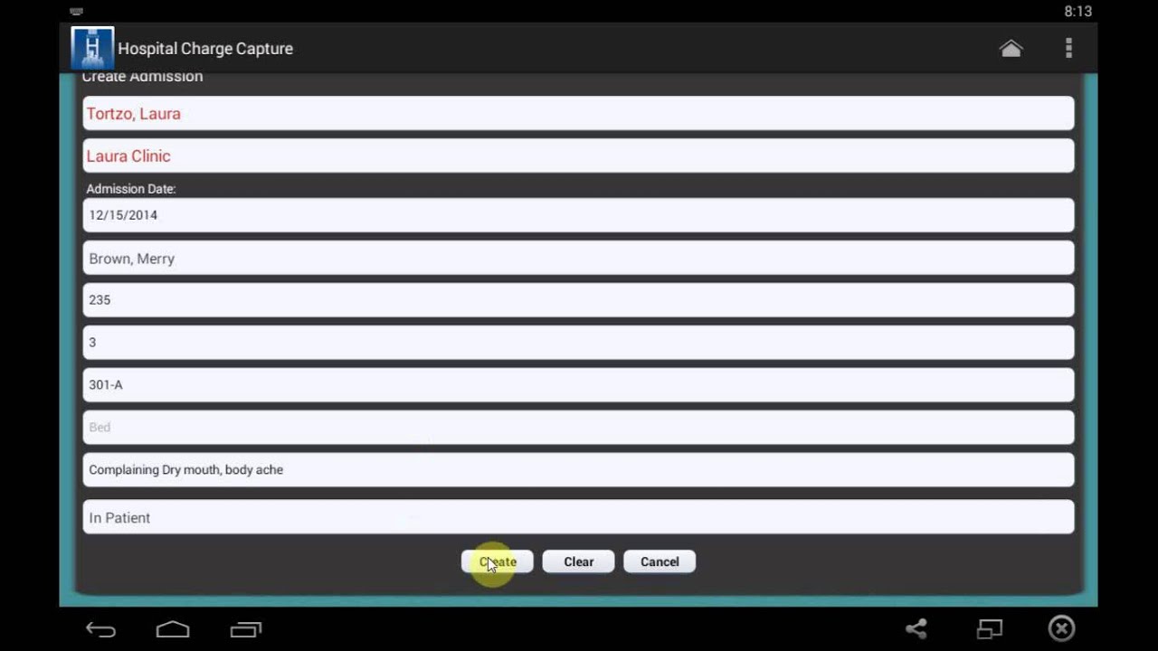 Hospital Charge Capture Application