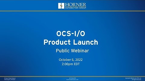 OCS-I/O Launch Webinar