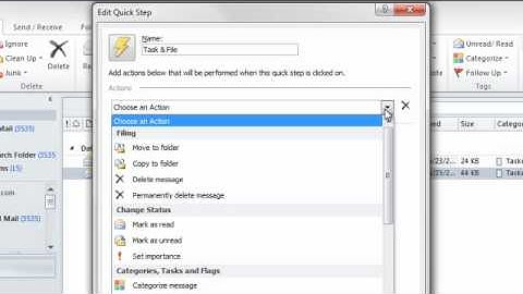 About the new Quick Steps feature in Outlook 2010