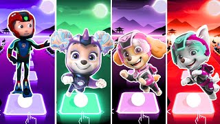 PAW PATROL the MIGHTLY MOVIE HEROIC PUPS Tiles Hop EDM Rush Episode RYDER 🆚 SKYE 🆚 CORAL 🆚 SWEETIE