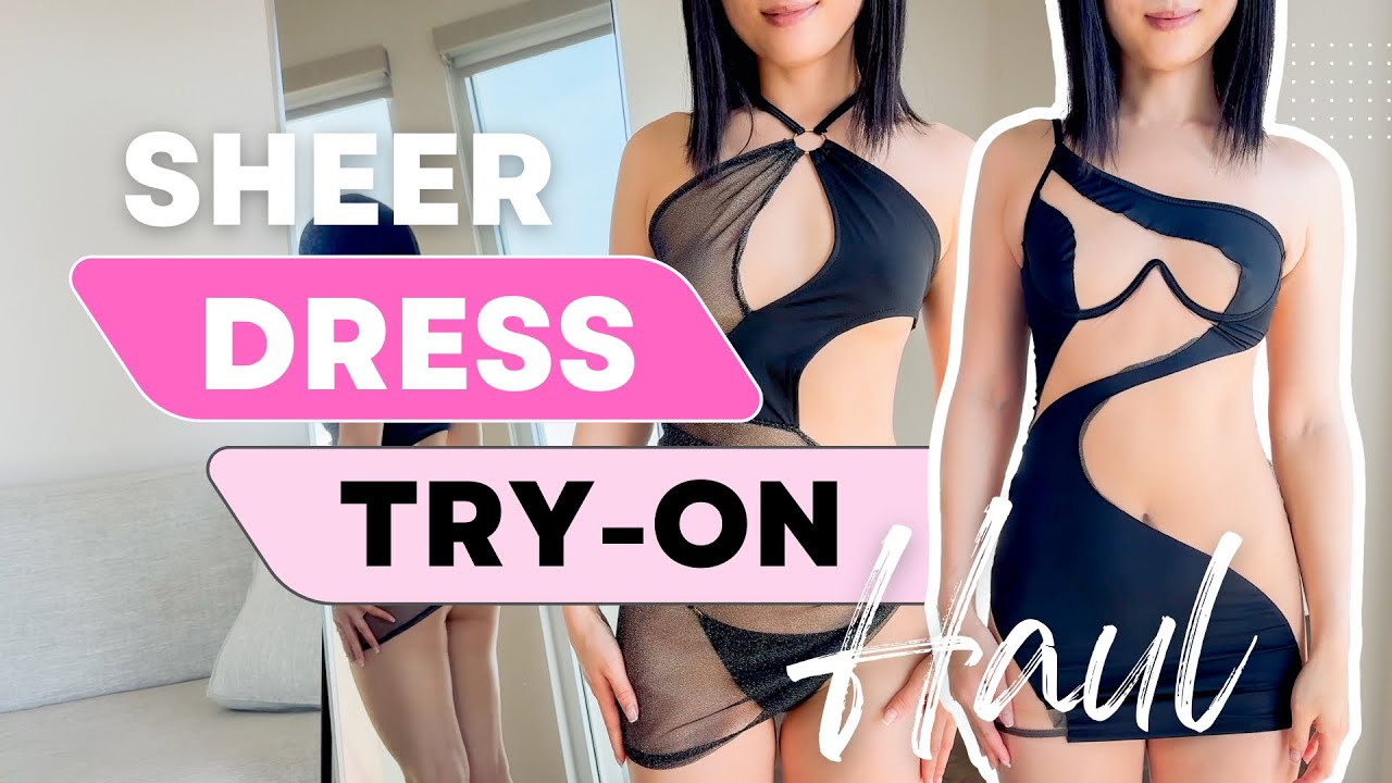 sheer dresses try on haul SHEER High Slit Dress Try On Haul with @TryOnWithKelsey