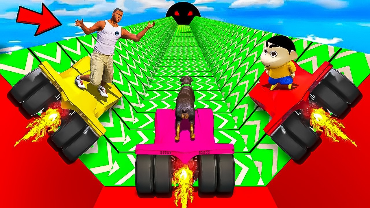 Shinchan And Franklin Tried Granny Snake Ramp Challenge In GTA 5 In Telugu