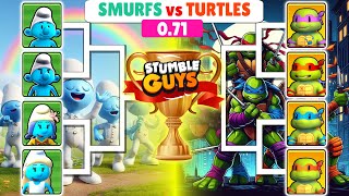 NEW SKIN 0.71 | SMURFS vs TURTLES | Stumble Guys Tournament