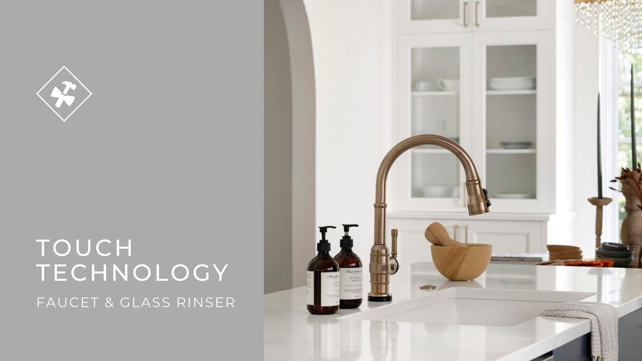 Touch Technology Kitchen Faucet & Glass Rinser YouTube