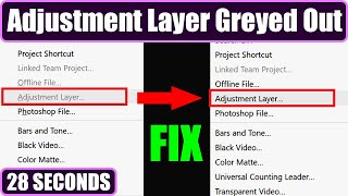 Fix 'Adjustment Layer' Greyed Out in Premiere Pro | Quick & Easy Solution Fix 'Adjustment Layer' Greyed Out in Premiere Pro | Quick & Easy Solution