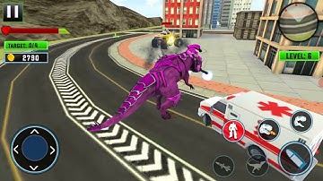 Dino Robot Car Transforming Game Robot Car Games #02 - Android Robot Gameplay