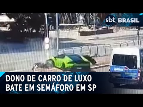 Video dono-de-lamborghini-bate-em-semaforo-apos-ter-relogio-roubado-sbt-brasil-18-05-24