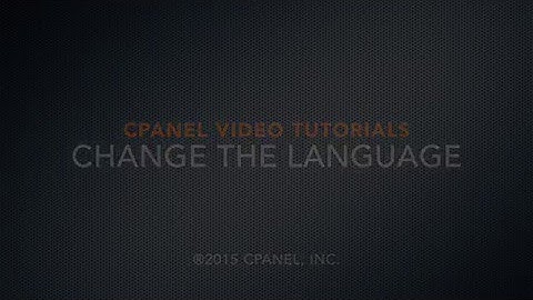 cPanel Tutorials - Change Interface Language